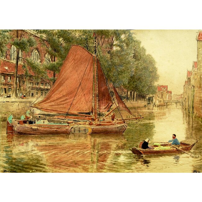 Goodwin Albert 1845-1932 - Aquarel - Voorstraatshaven - Dordrecht