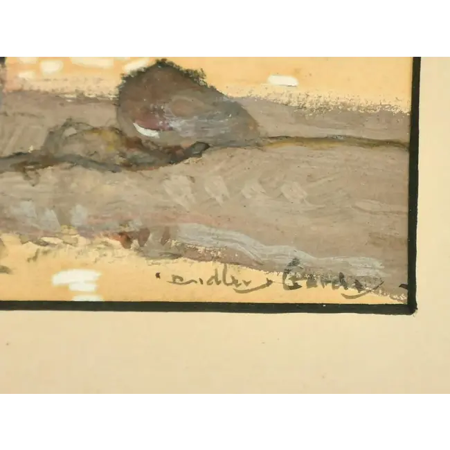 Hardy Thomas Bush 1867-1922 Aquarel - Vissersvrouwen brengen de vangst aan wal