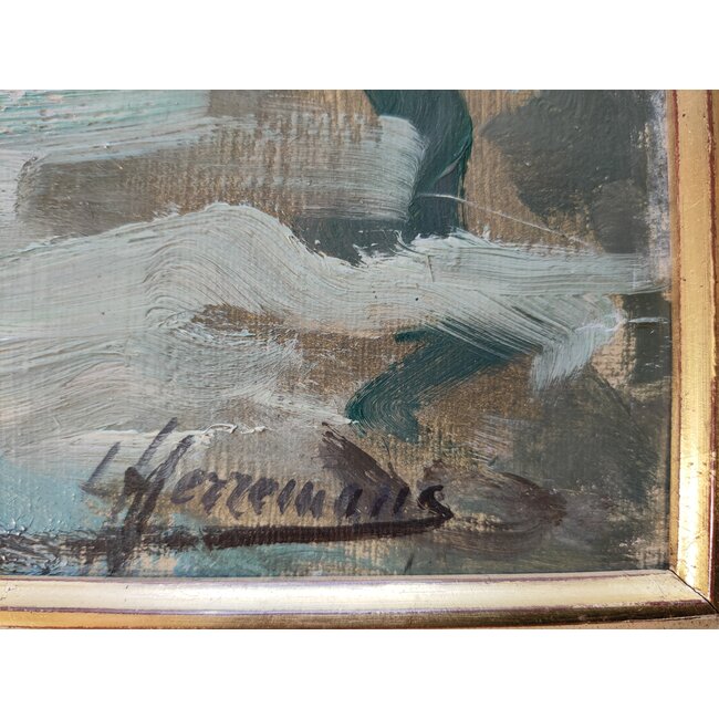 Herremans Lieven 1858-1907 - Olieverf - Leuvehaven - Dordrecht
