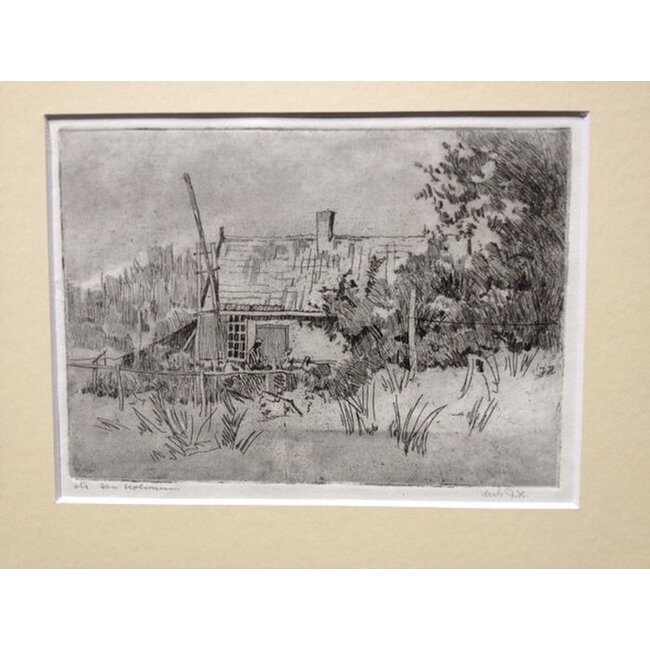 Hohmann Jan Alexander 1896-1967 - Olieverf - Huisje in de Biesbosch