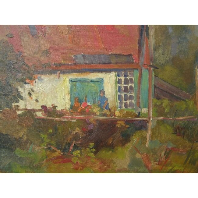 Hohmann Jan Alexander 1896-1967 - Olieverf - Huisje in de Biesbosch