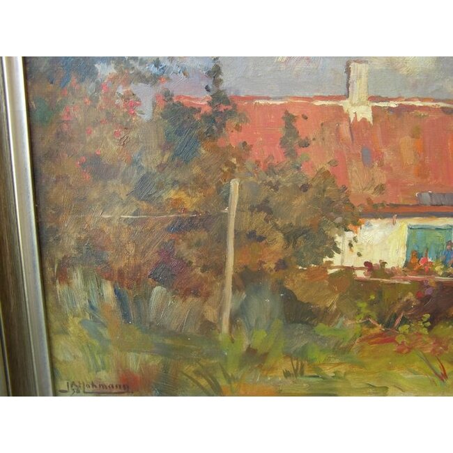Hohmann Jan Alexander 1896-1967 - Olieverf - Huisje in de Biesbosch