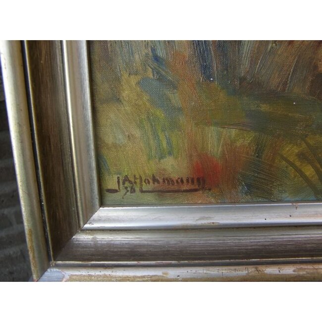 Hohmann Jan Alexander 1896-1967 - Olieverf - Huisje in de Biesbosch