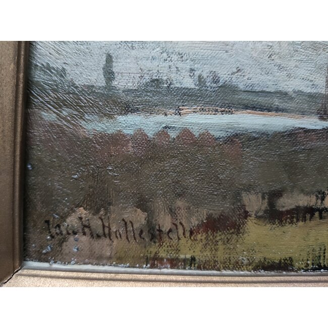 Hollestelle Jacob Huijbrecht 1858-1920 - Olieverf - Ruïne Huis te Merwede - Dordrecht