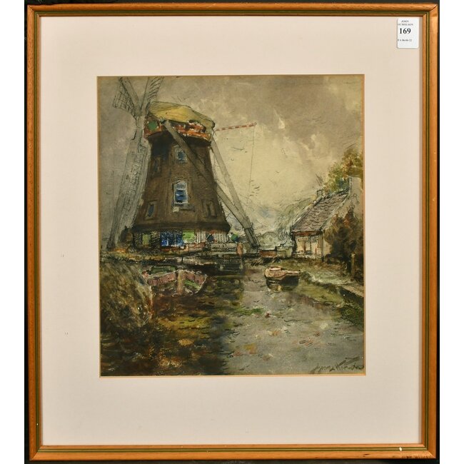 Horton Georges Edward 1879-1950 Gemengde techniek - Molen in Holland