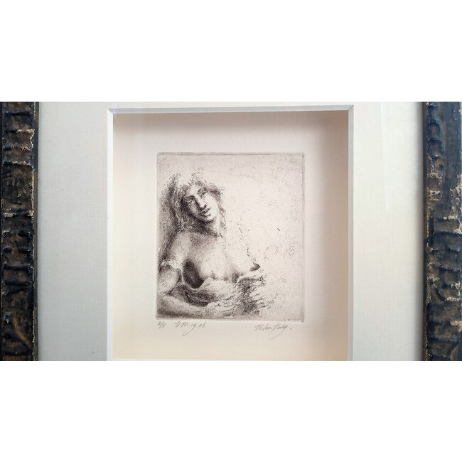 Hartog Mira den (1977) - Ets - Dame met ontblote borsten.