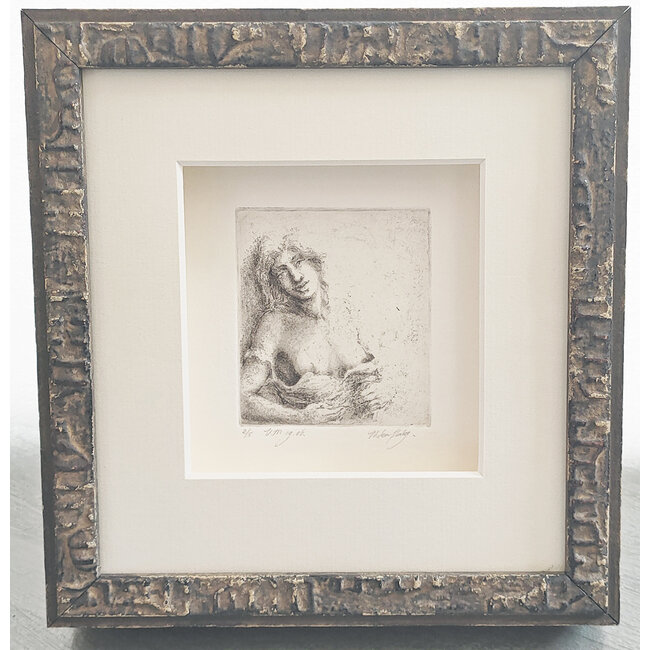 Hartog Mira den (1977) - Ets - Dame met ontblote borsten.