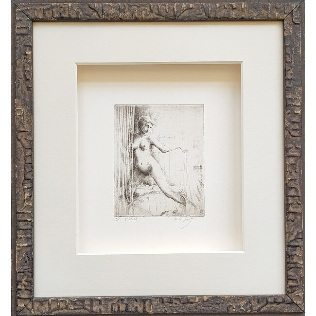 Hartog Mira den (1977) - Ets - Geknield naakt op bed