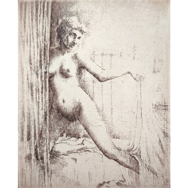 Hartog Mira den (1977) - Ets - Geknield naakt op bed