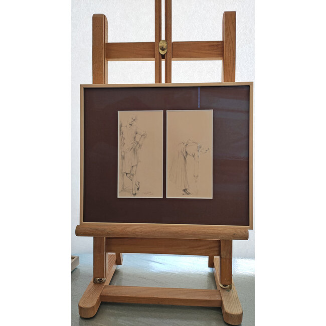 Hartog Mira den (1977) - Tekening - dubbel passe partout - staande en bukkende vrouw