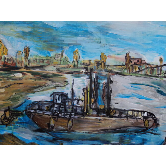 Jong Eva de - Acrylverf - havengezicht