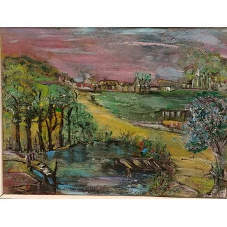 Jong Eva de Acrylverf - Rivierenlandschap