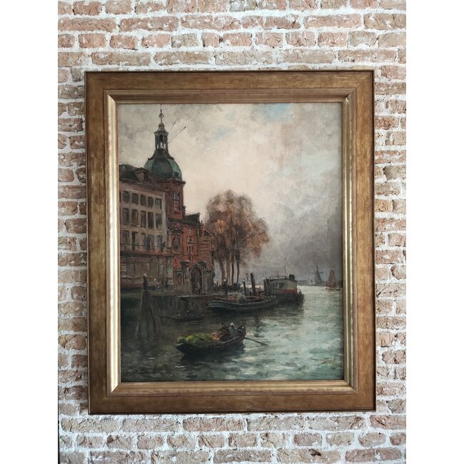 Knight Louis Aston 1873-1948 - Olieverf - Groothoofdspoort - Dordrecht