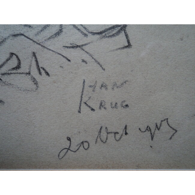 Krug Hans 1890-1977 - Tekening - lezende vrouw
