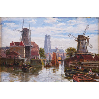 Lacy Charles John de 1856-1929 brits Olieverf - Kalkhaven - Dordrecht
