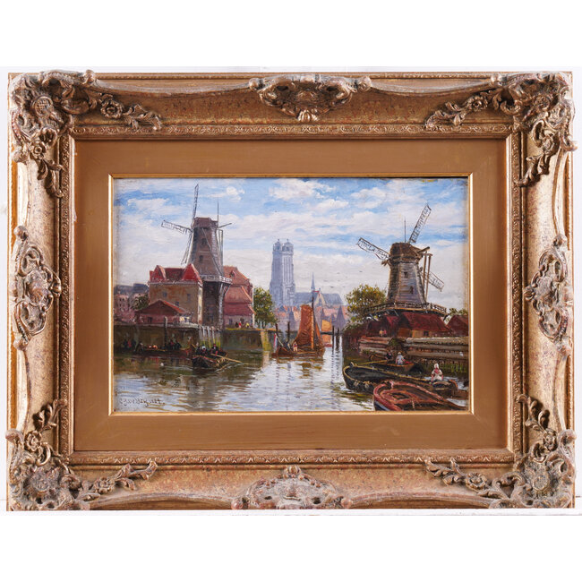 Lacy Charles John de 1856-1929 brits - Olieverf - Kalkhaven - Dordrecht