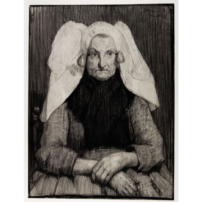 Larij Jan (Johannes) 1879-1962 - Olieverf - Dordtse vrouw in klederdracht