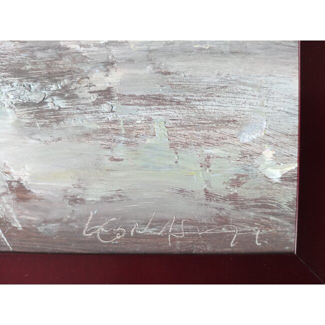 Leonardi Manuel - 1961 - Frans - Olieverf - Le petit porte - naakt in kamer