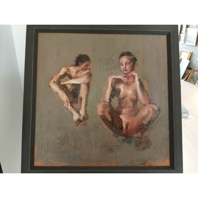 Leonardi Manuel - 1961 - Frans - Olieverf - "Un ange passe" - naakt stel