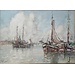 Moffat Peter Lindner 1852-1949 brits Aquarel - "On the maas at Dordrecht"