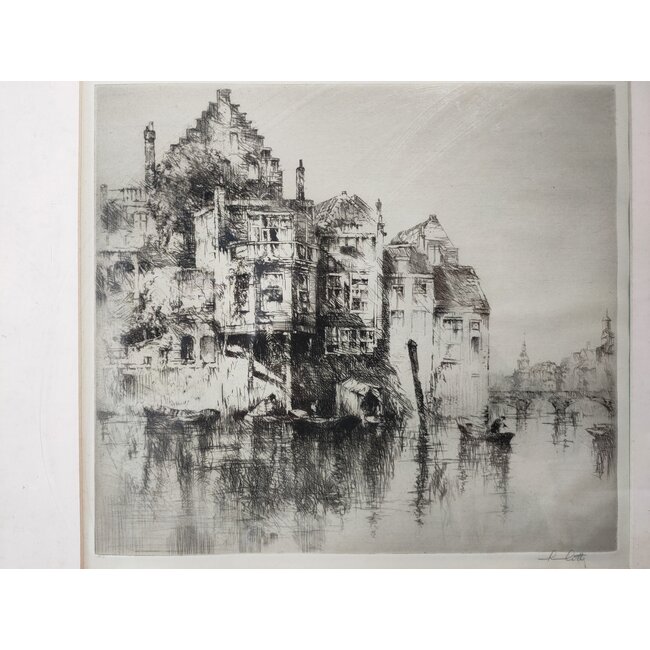 Litten Sydney Mackenzie 1887–1934 - Ets - Wijnhaven - Dordrecht