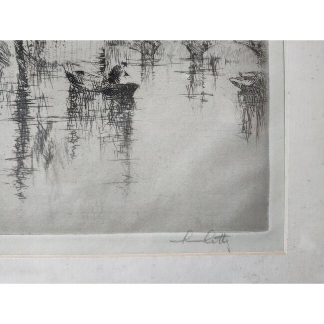 Litten Sydney Mackenzie 1887–1934 - Ets - Wijnhaven - Dordrecht