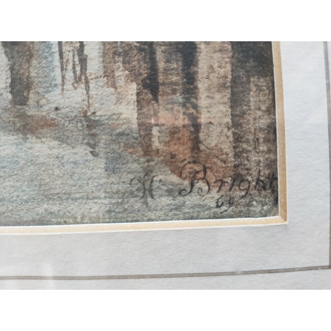 Mogford John 1821–1885 Brits - Aquarel - Havengezicht - mogelijk Schiedam of Rotterdam