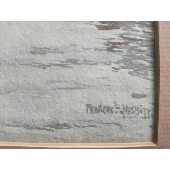 Nesbitt Frances  c.1864-1934 - Aquarel - Wijnhaven Dordrecht