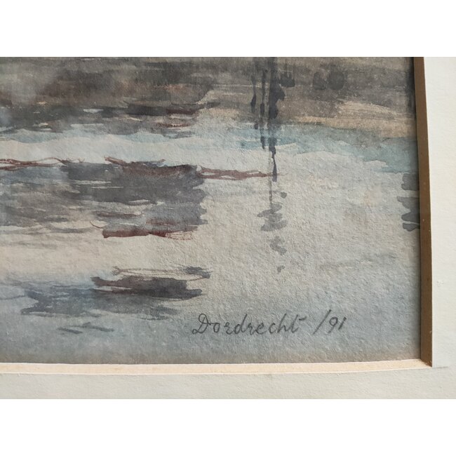 Nesbitt Frances  c.1864-1934 - Aquarel - Paltrokmolen (houtzaag) De Houtkloover - Dordrecht