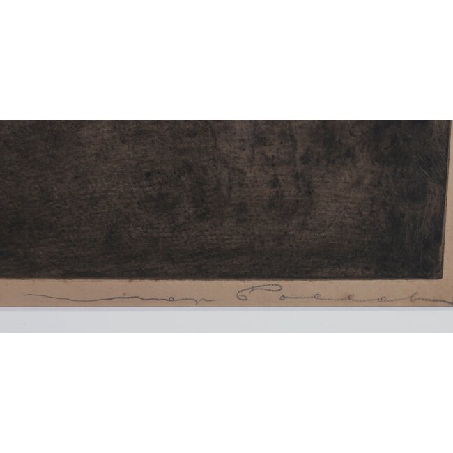 Onbekende kunstenaar - Ets - Melkmeisje poetst melkkan