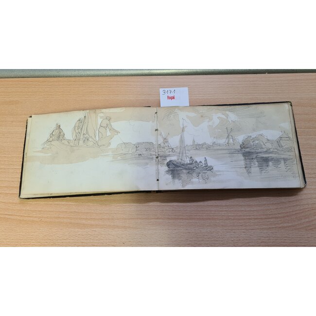Stademan Adolf 1824-1895 Duits - Schetsboek - Van Rotterdam naar Dordrecht