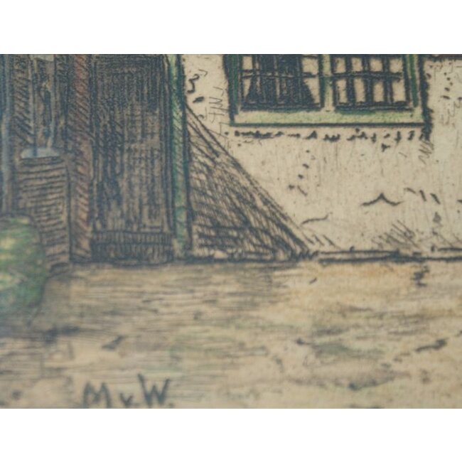 Waning Martin van 1887-1972    Gijsbertus Martinus Wilhelmus Franciscus 'Martin' van Waning - Ets - Riedijkspoort - Dordrecht