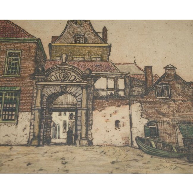 Waning Martin van 1887-1972    Gijsbertus Martinus Wilhelmus Franciscus 'Martin' van Waning - Ets - Riedijkspoort - Dordrecht