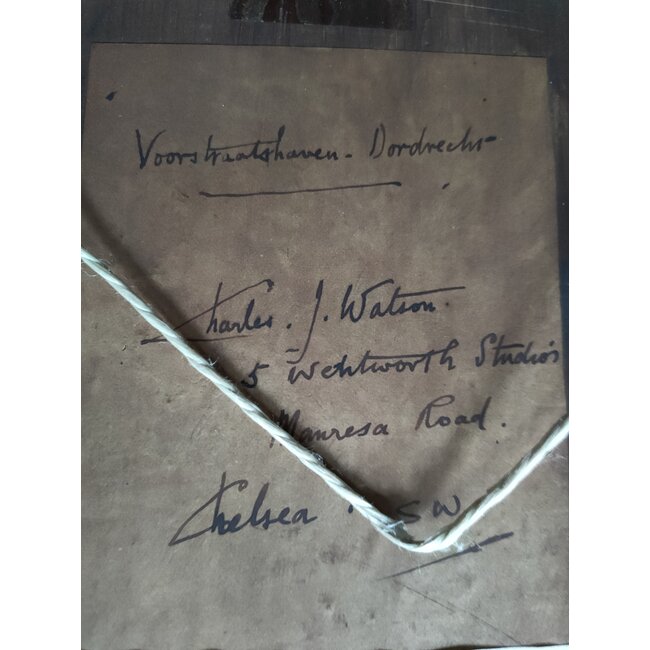 Watson Charles John 1846-1927 Brits Aquarel - Dordrecht - Wijnhaven