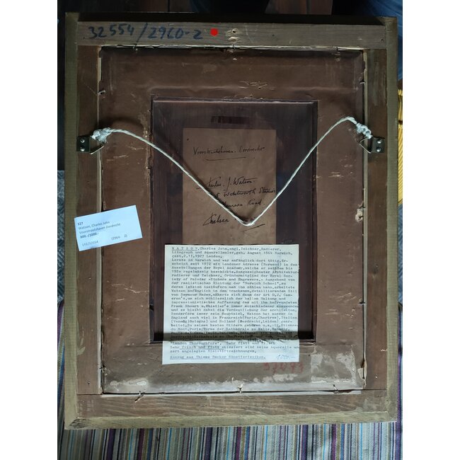 Watson Charles John 1846-1927 Brits Aquarel - Dordrecht - Wijnhaven