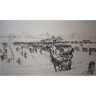 Noltee Cor (1903-1967) Tekening - IJsbaan Windhondenpolder - Dordrecht