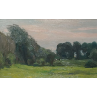 Noltee Cor (1903-1967) Olieverf - Biesboschlandschap met koeien