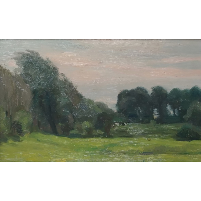 Noltee Cor (1903-1967) - Olieverf - Biesboschlandschap met koeien