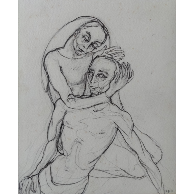 Pijnacker-Hordijk Cornelia (Coks)  1904-1971 - Portret - Jezus en Maria I