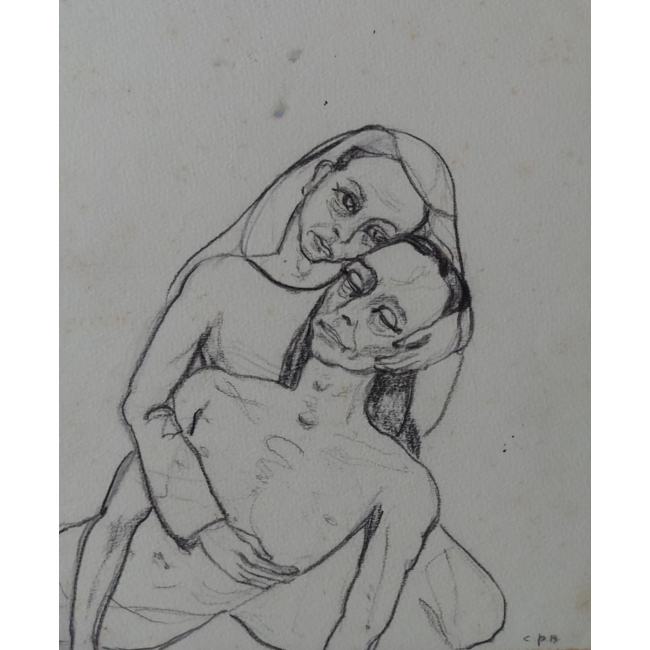 Pijnacker-Hordijk Cornelia (Coks)  1904-1971 - Portret - Jezus en Maria I