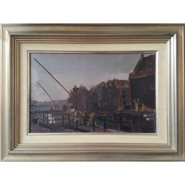 Mühlhaus Daniel (Daan) 1907-1981 - Olieverf - Aan de sluis