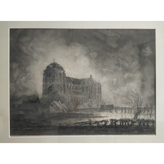 Jong Toon de 1879-1978 - Ets - Grote kerk Veere - groot werk