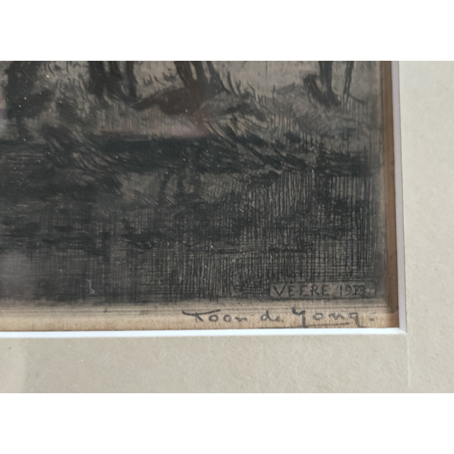 Jong Toon de 1879-1978 - Ets - Grote kerk Veere - groot werk