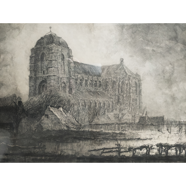 Jong Toon de 1879-1978 - Ets - Grote kerk Veere - groot werk