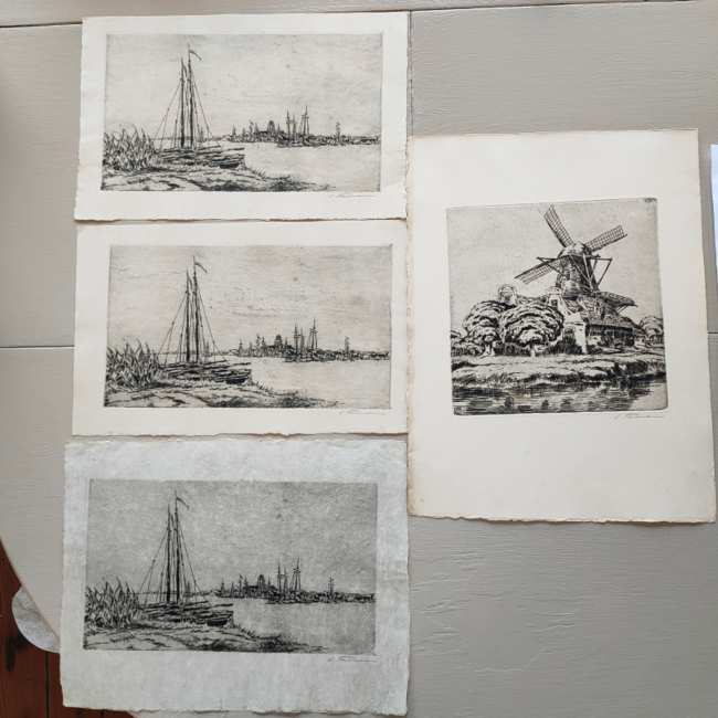 Thiemann Carl Theodor 1881-1966 - Ets molen Welgelegen Zwijndrecht