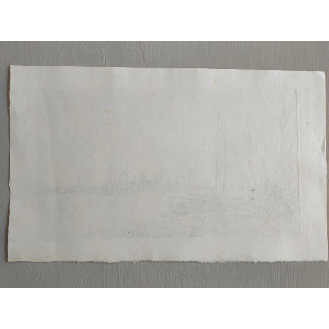 Thiemann Carl Theodor 1881-1966 - Ets "Zicht op Dordrecht vanaf Zwijndrecht op handgeschept papier