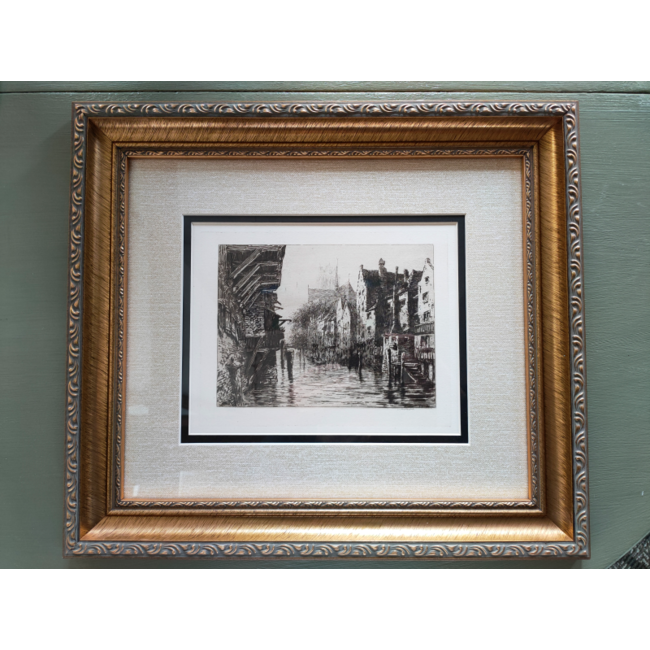 George Ernest 1839-1922 - Ets - Dordrecht - Voorstraatshaven