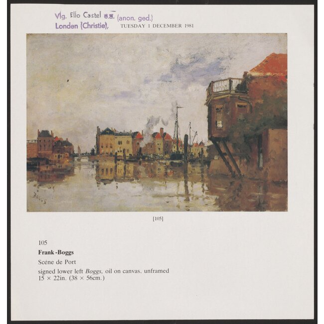 Boggs Frank Myers - 1855-1926 - Olieverf - Wijnhaven - Dordrecht