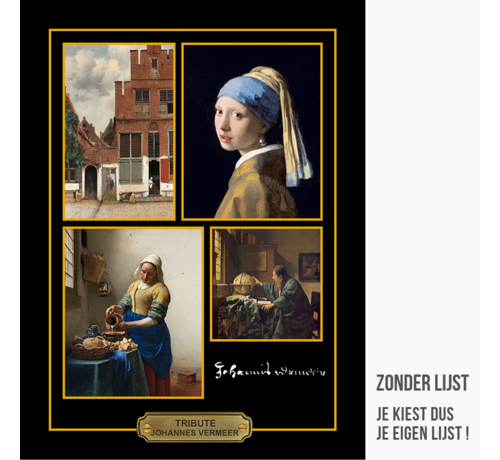 Allernieuwste.nl® Allernieuwste Canvas Schilderij VIP Tribute Johannes Vermeer Kunstschilder - Memorabilia CANVAS - 30 x 40 cm