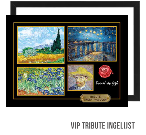 Allernieuwste.nl® Allernieuwste Canvas Schilderij VIP Tribute Vincent van Gogh - Memorabilia INGELIJST - 30 x 40 cm